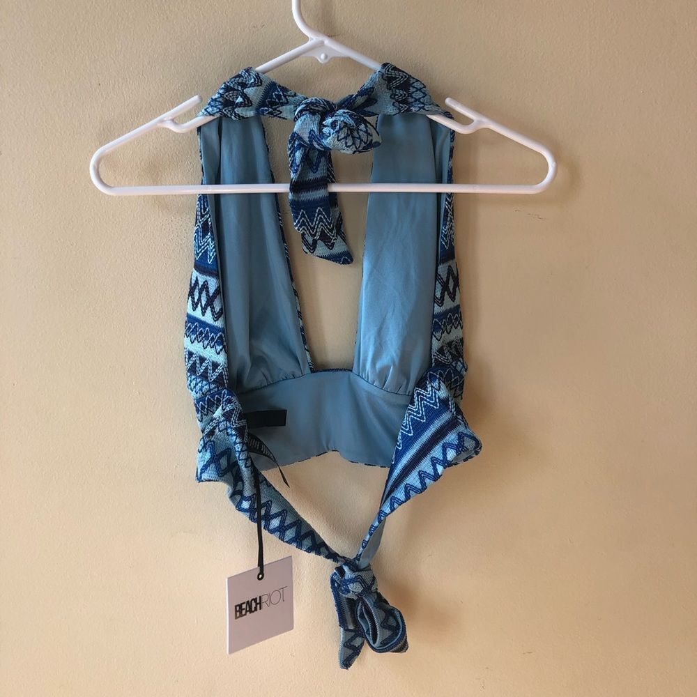 Beach Riot Blue Patterned Halter Bikini Set - Picture 4 of 9